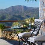 Double room terrace with view at horse riding holidays in Greece.